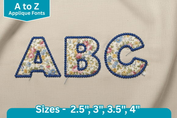 Dot Line Edge Applique Font: A Craft-Ready Embroidery Alphabet