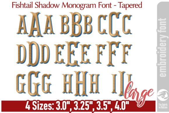 Elegant Dimension: The Fishtail Shadow Monogram Font - TL
