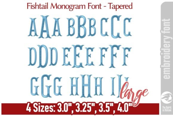 Fishtail Monogram Font - Tapered / L: Crafting Timeless Embroidery