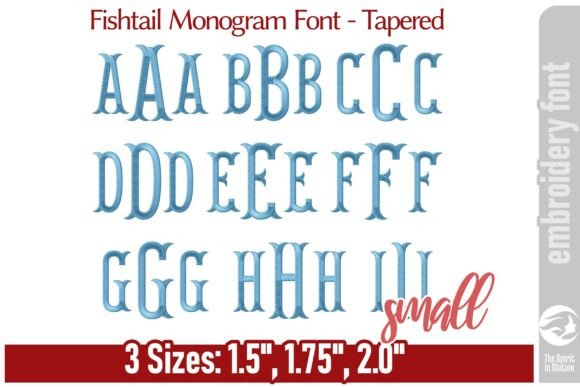 Fishtail Monogram Font - Tapered / S: The Art of Personalized Embroidery