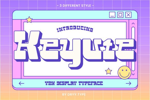 Keyute: A Bold Y2K Display Font for Modern Designers