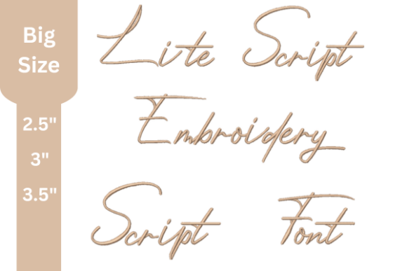 Lite Script Embroidery Font: Professional Stitching for Your Brand