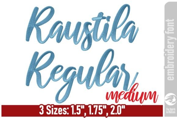 Raustila Embroidery Font - Medium: A Cursive Script for Modern Craft