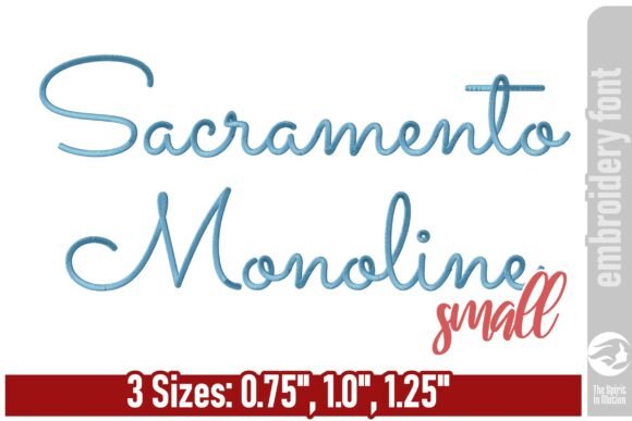 Sacramento Monoline Embroidery Font: Retro Elegance Stitched