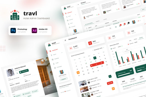 Travl - Hotel Admin Dashboard Template: A Modern UI for Your Hotel Business
